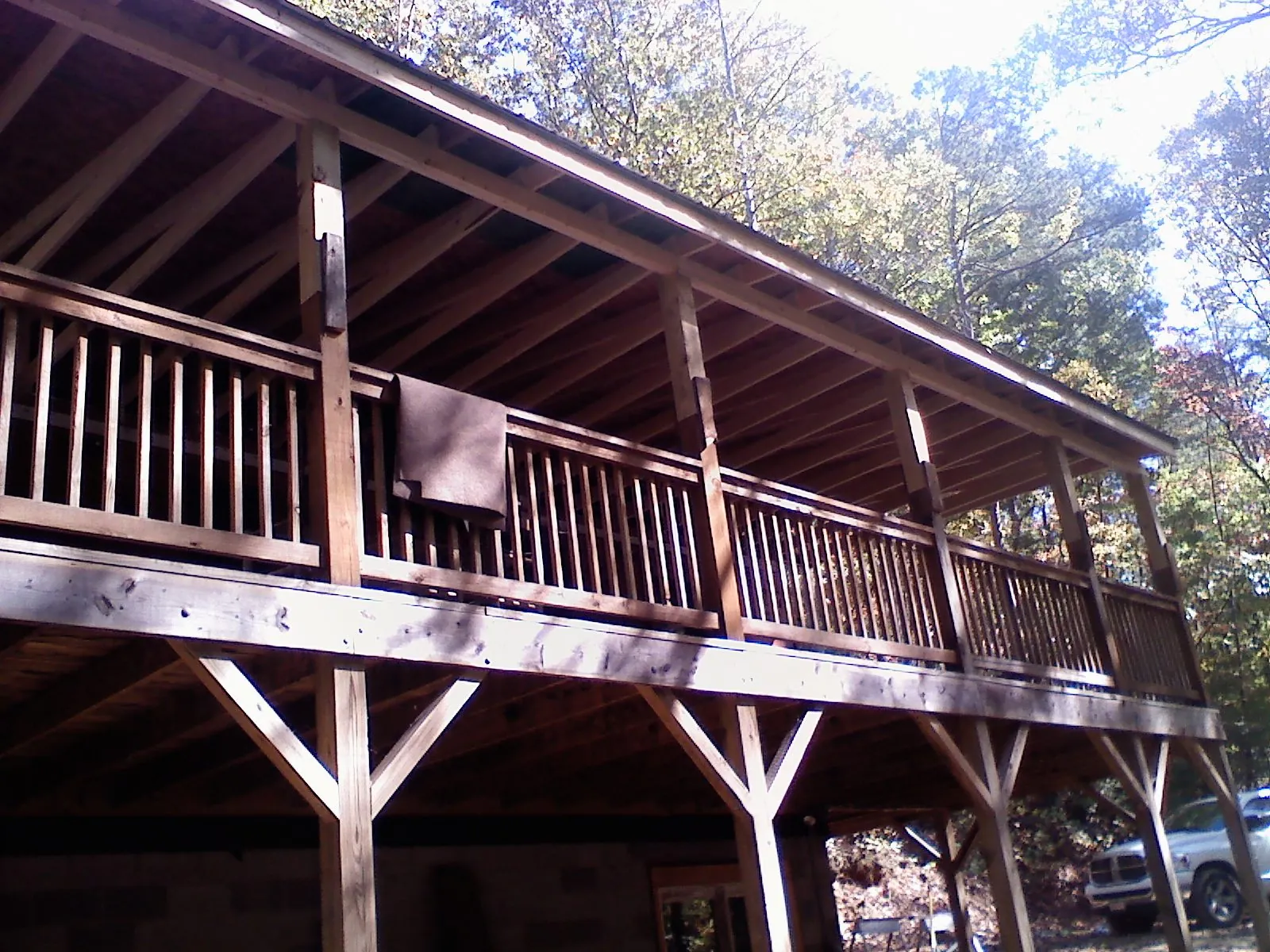 Timber framing under a new elevated porch and deck — Roof Leak Repair in Nitro by Roofing Brothers
